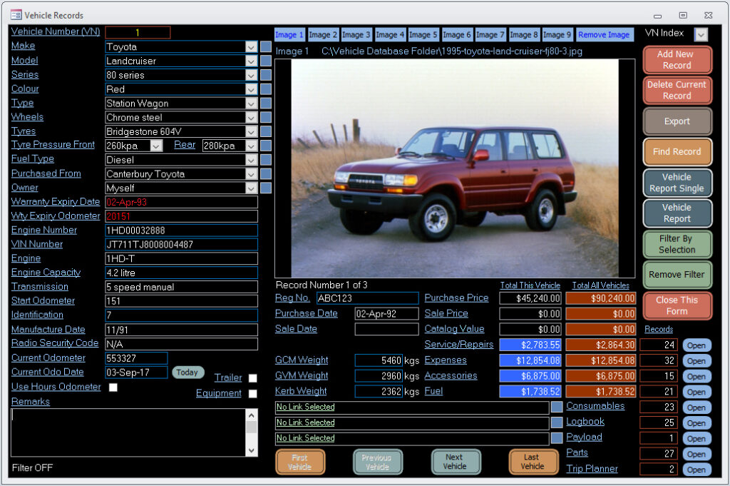 Small Vehicle Form